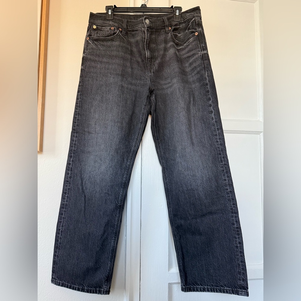 American Eagle Low Rise Ex-Boyfriend Women's Black Denim Jeans Size 8 - Picture 4 of 5